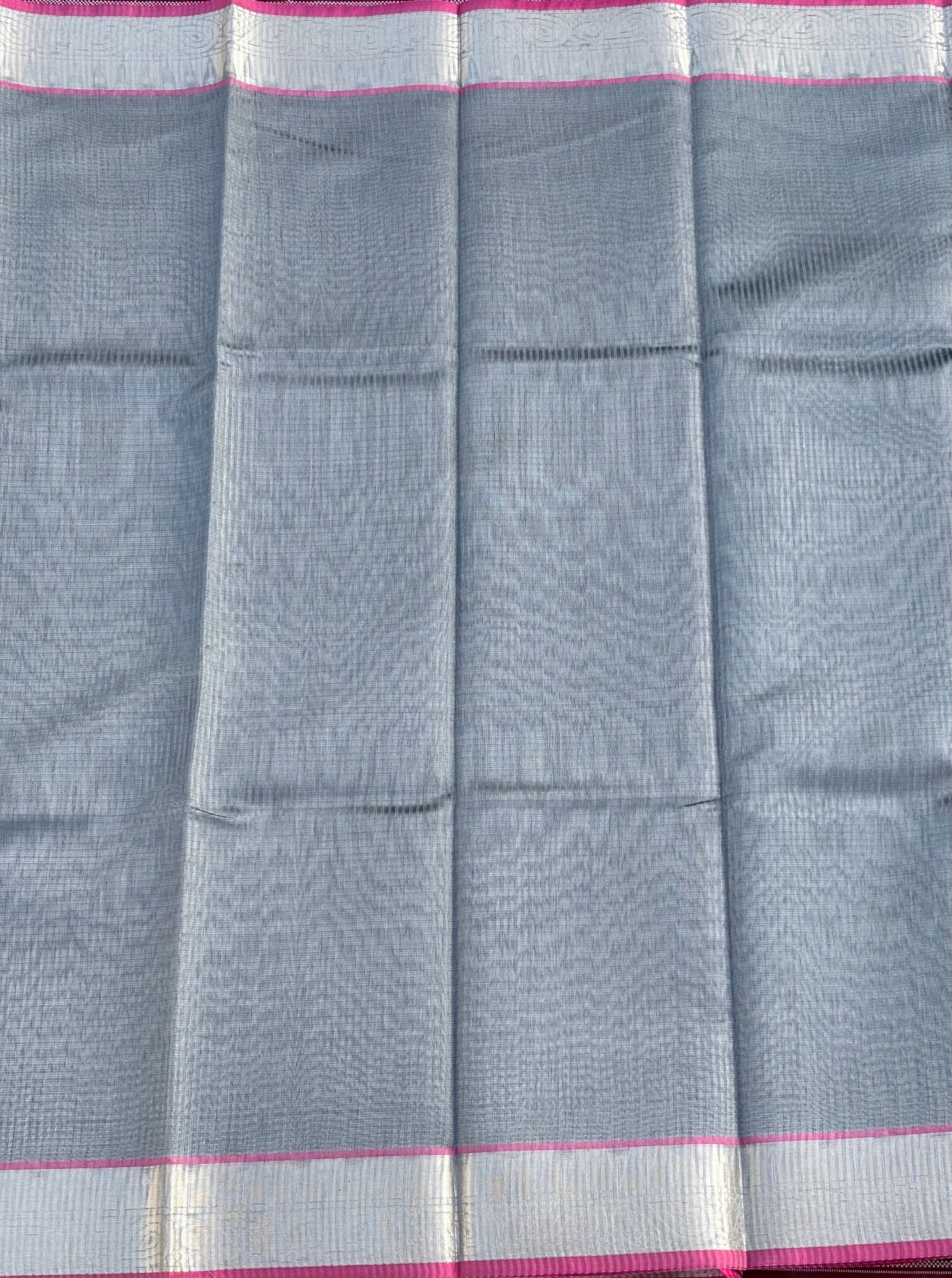 Bluish grey tissue silk saree