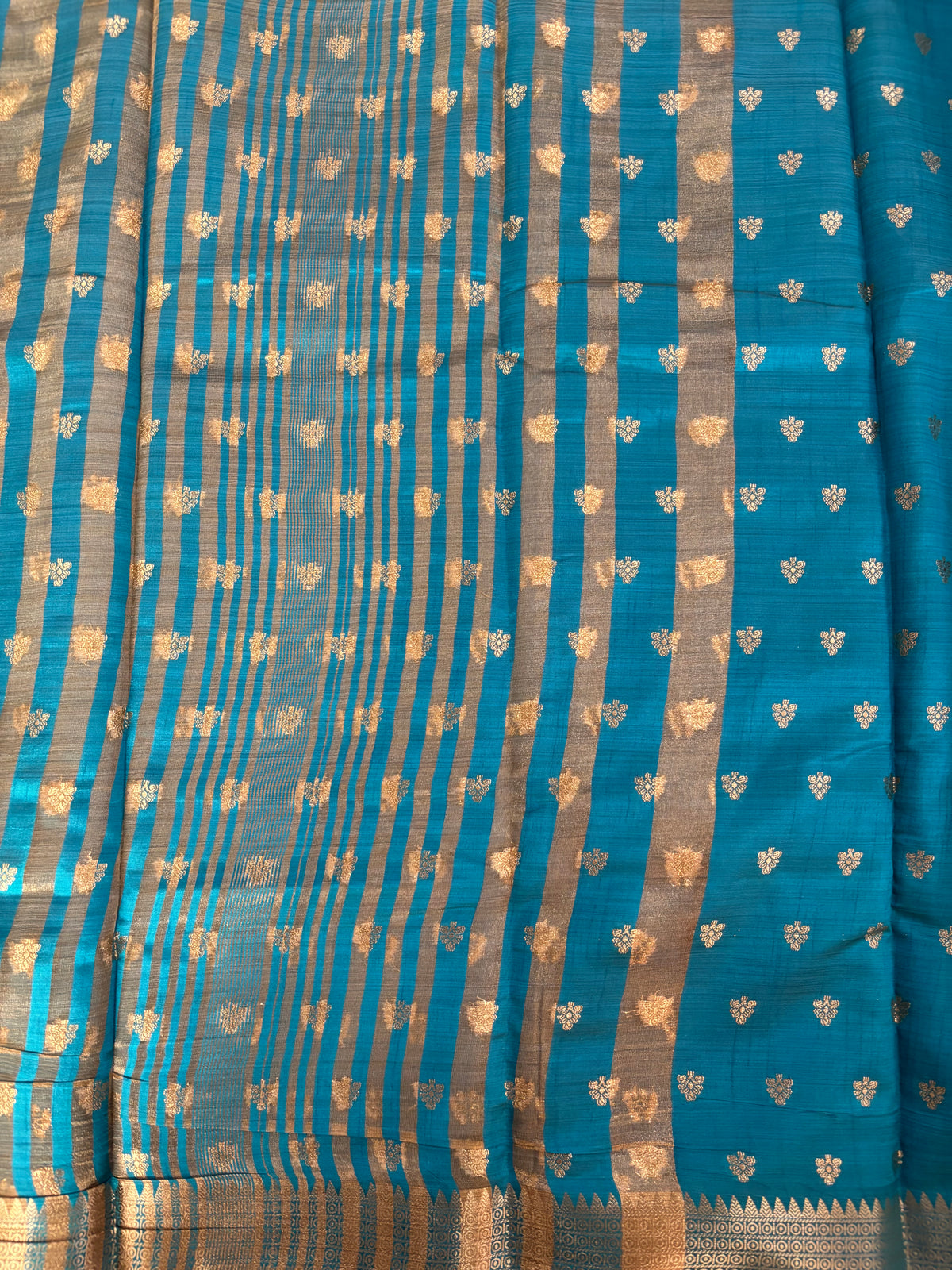 Ananda blue semi tussar silk saree