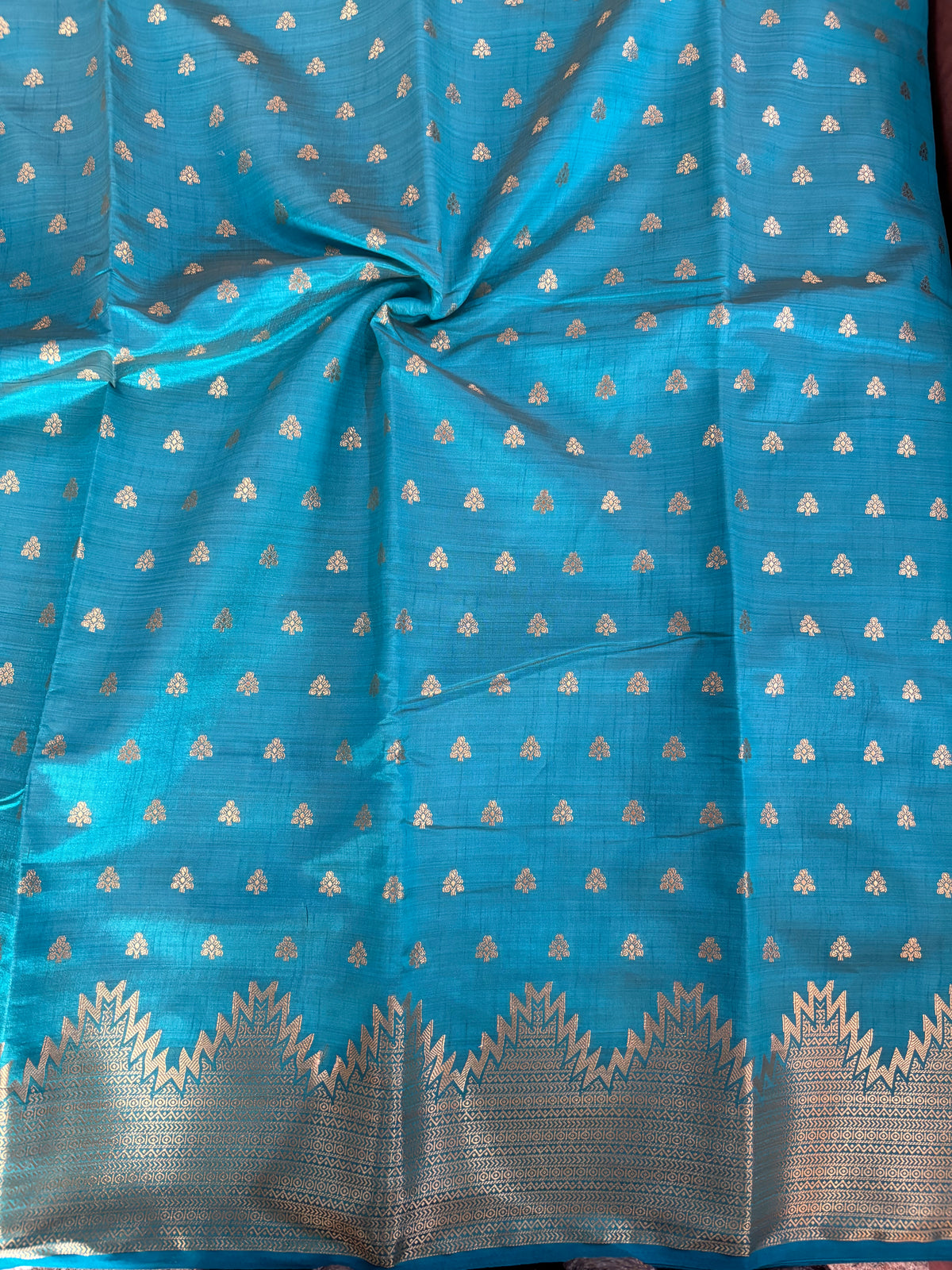 Ananda blue semi tussar silk saree