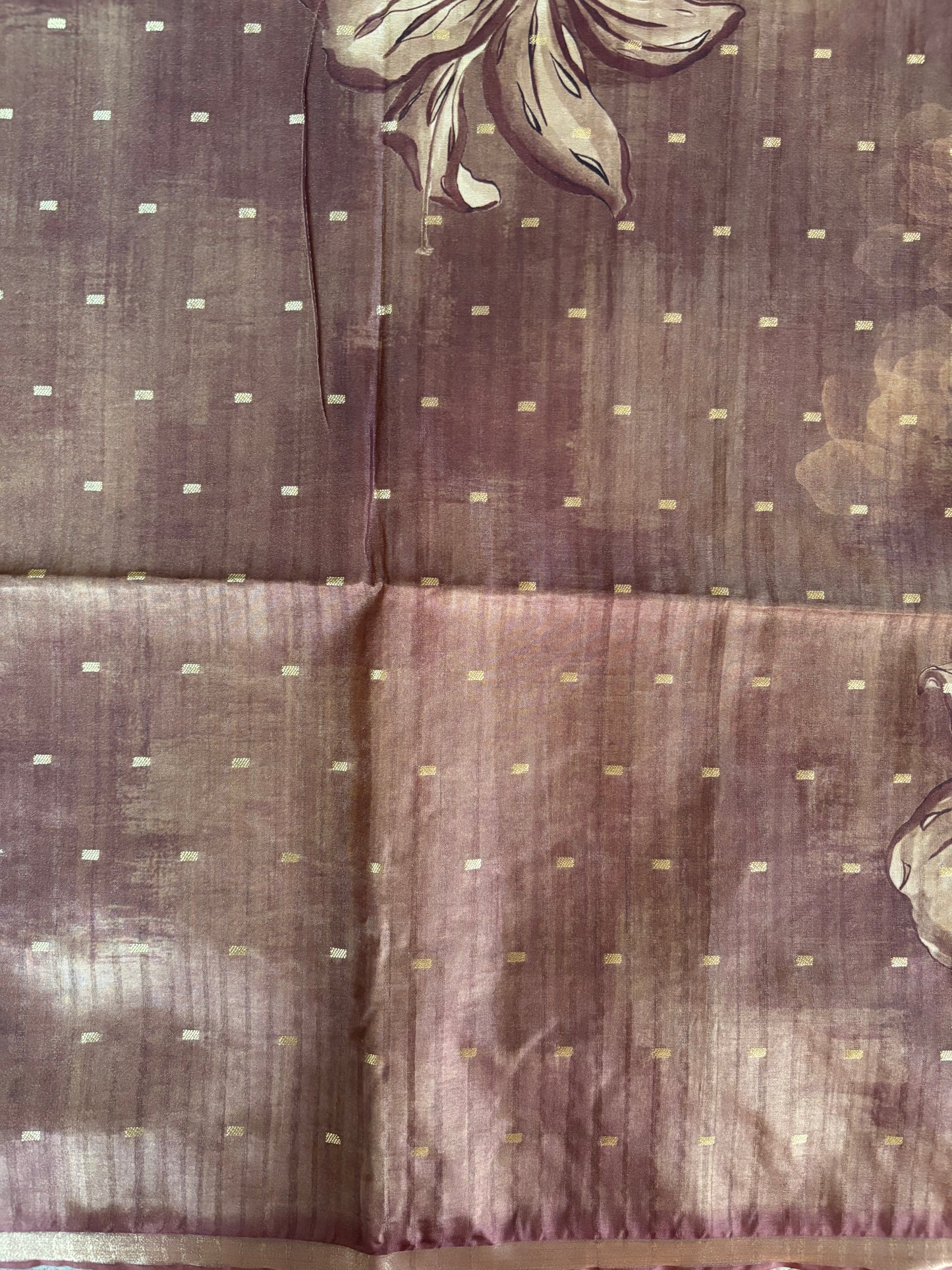 Brown semi tussar silk saree