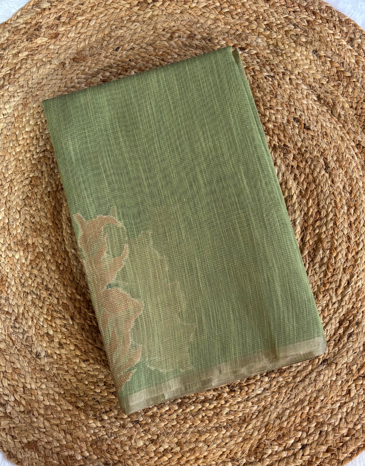 Mint green paper silk saree