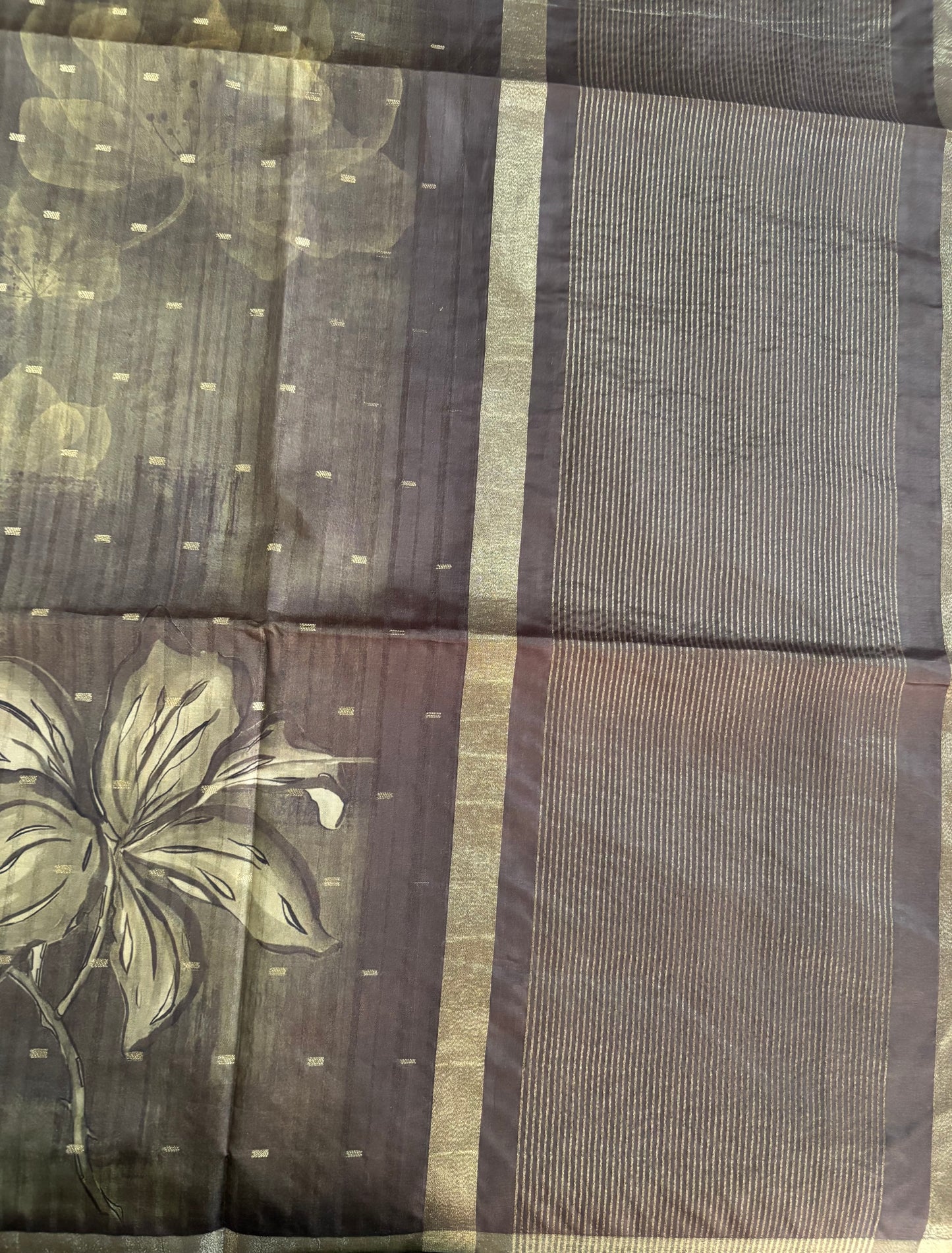 Mehendi green semi tussar silk saree