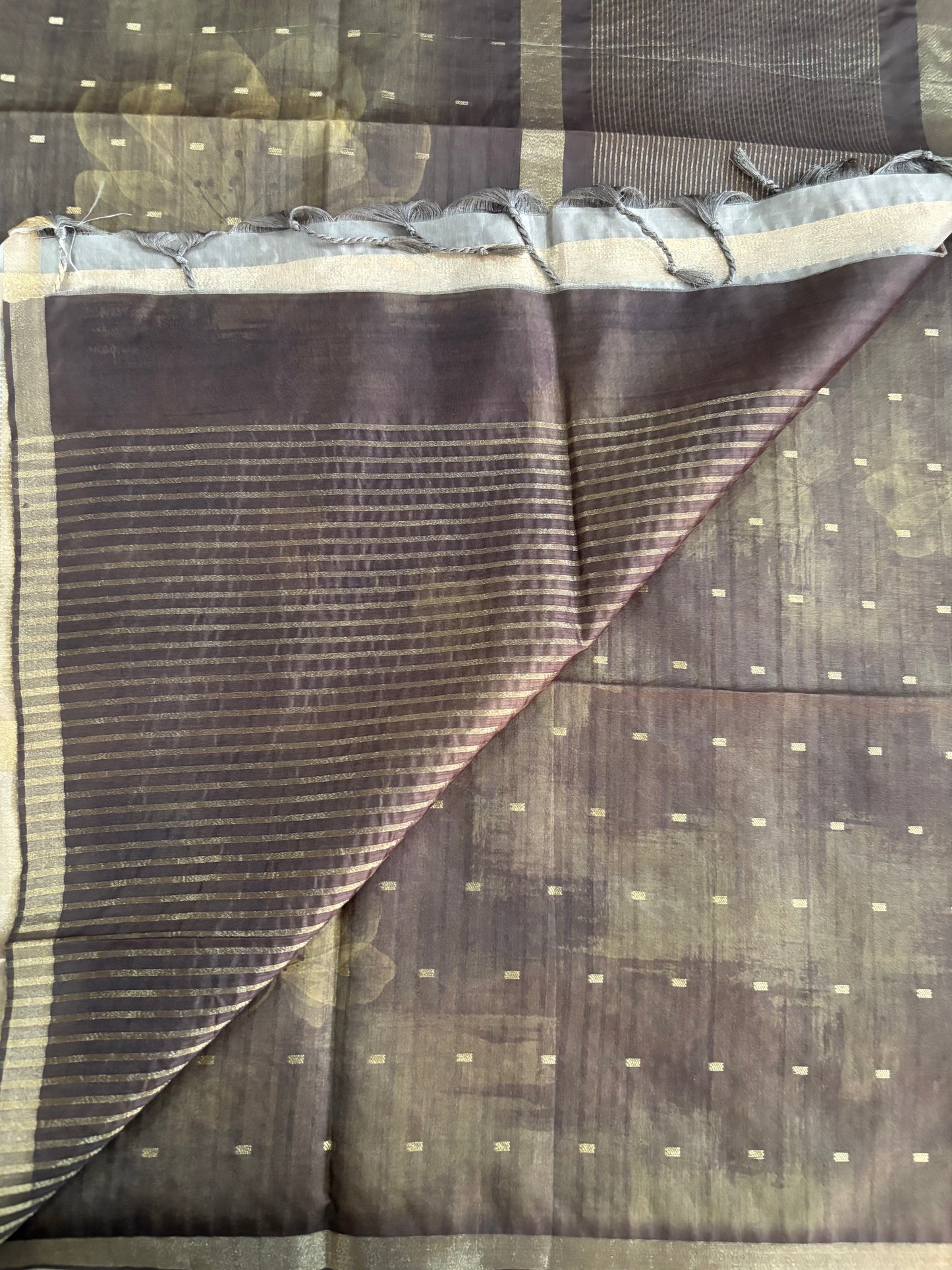 Mehendi green semi tussar silk saree