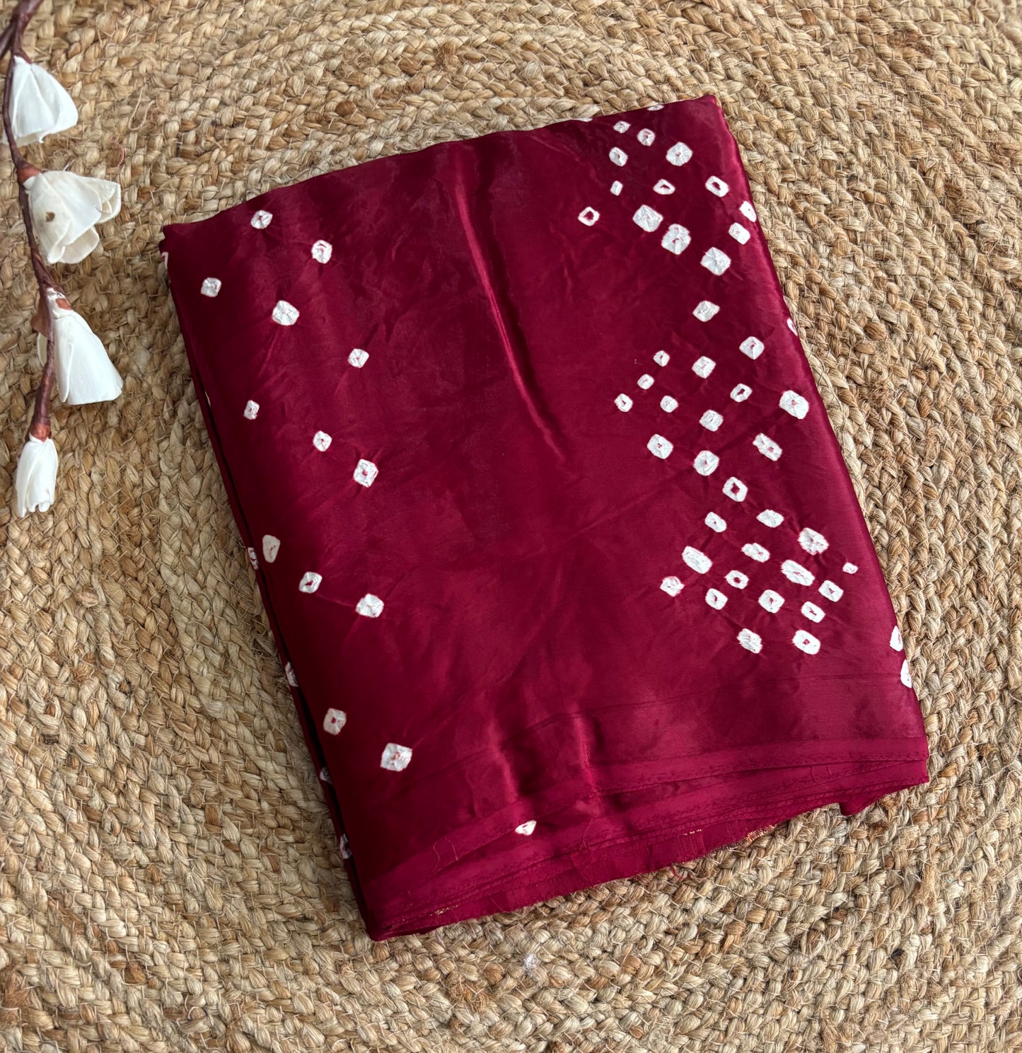 Maroon Bandhini saree