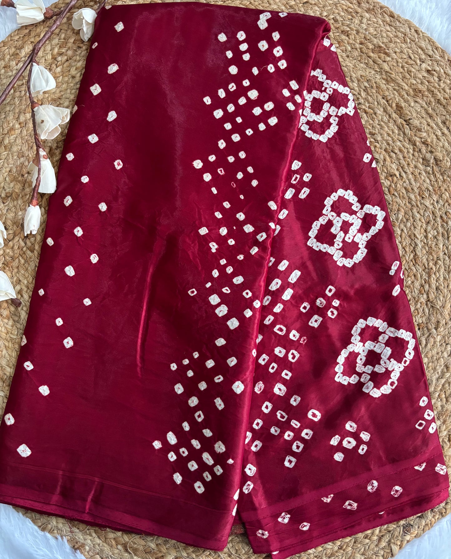 Maroon Bandhini saree