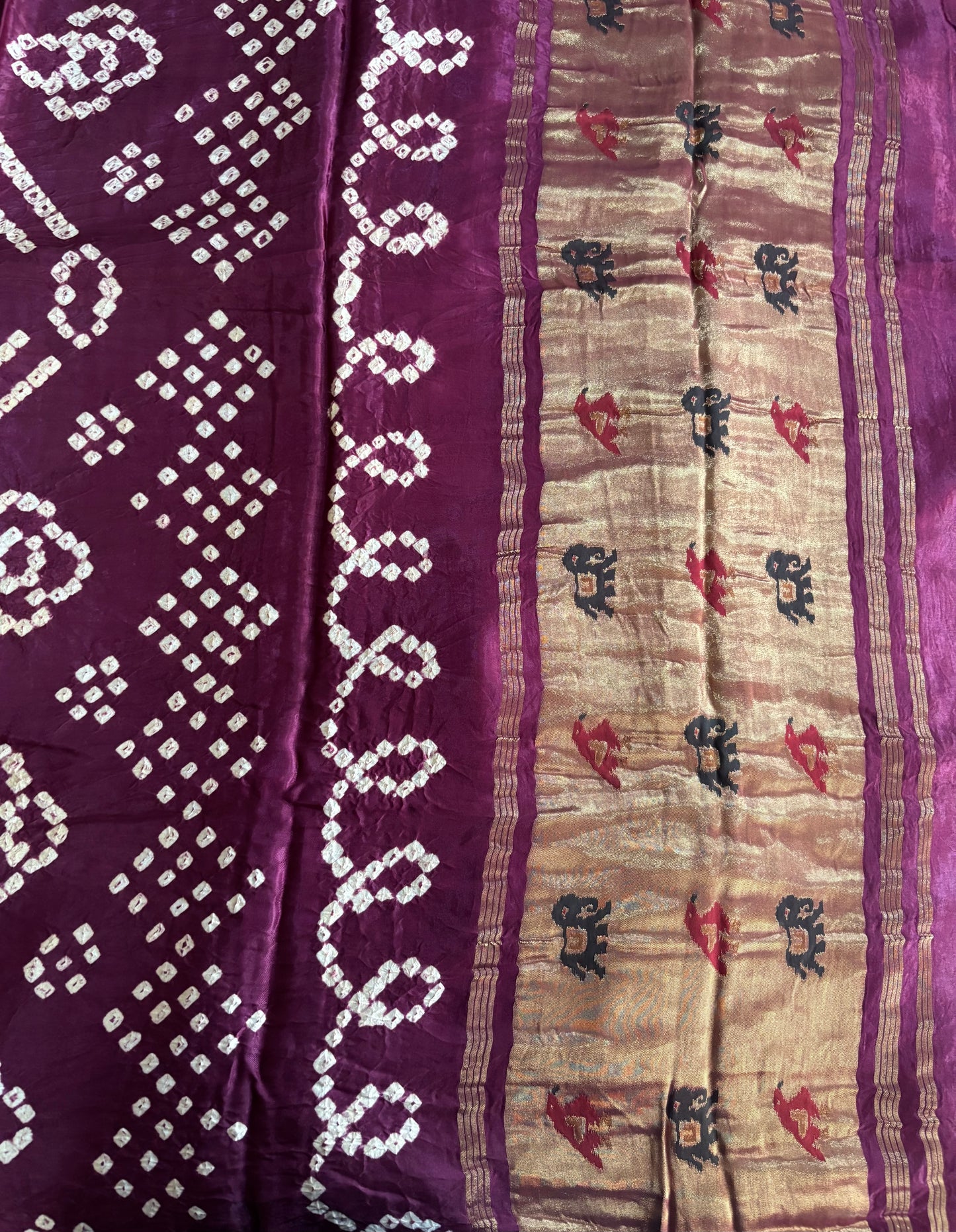 Wine Bandhini saree