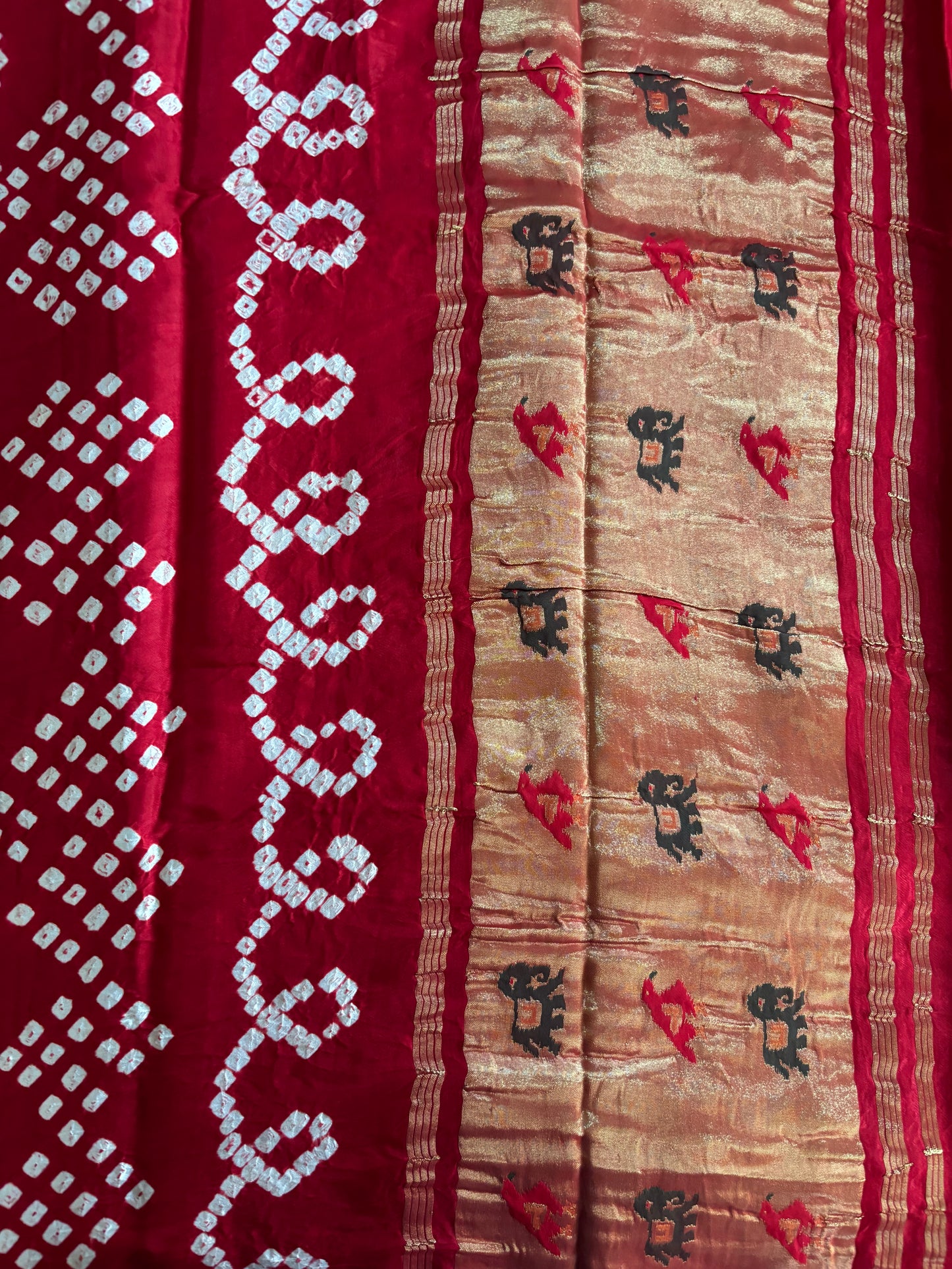 Brick red Bandhini saree