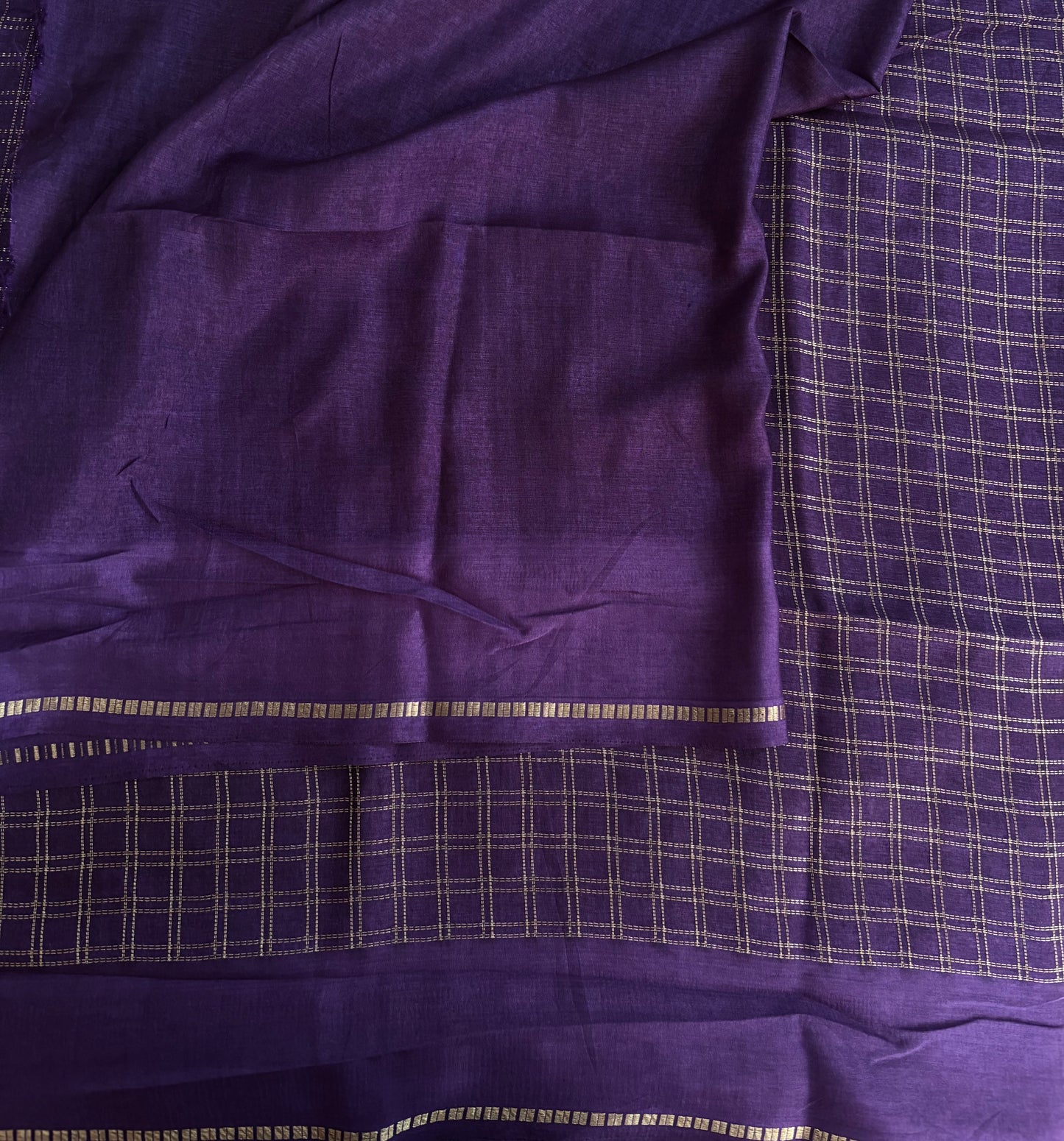 Purple soft tussar silk saree