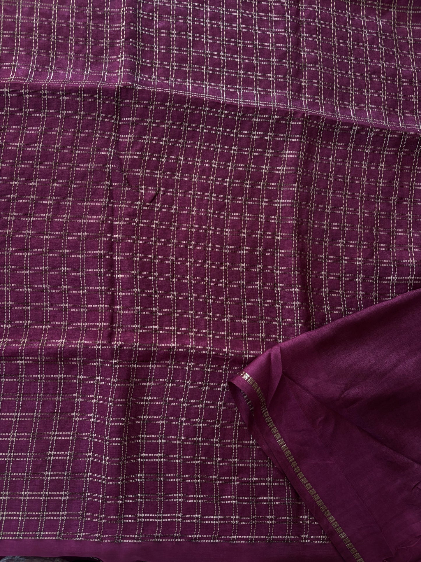 Magenta soft tussar silk saree