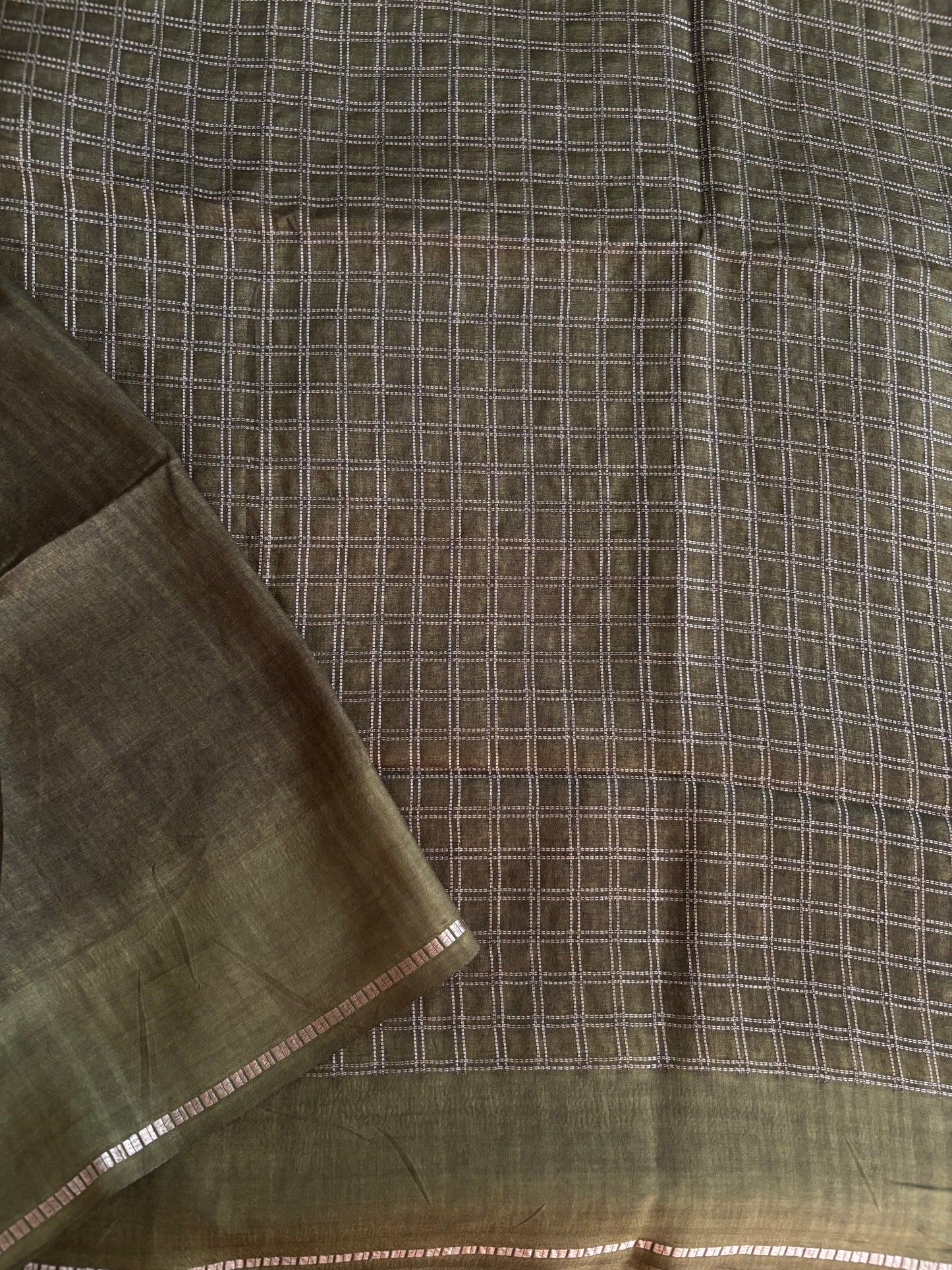 Mehendi green soft tussar silk saree