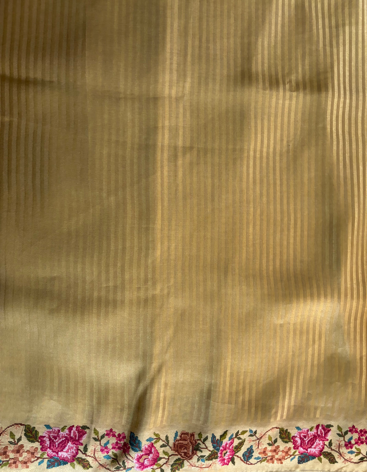 Mustard tissue silk saree with petite embroidery