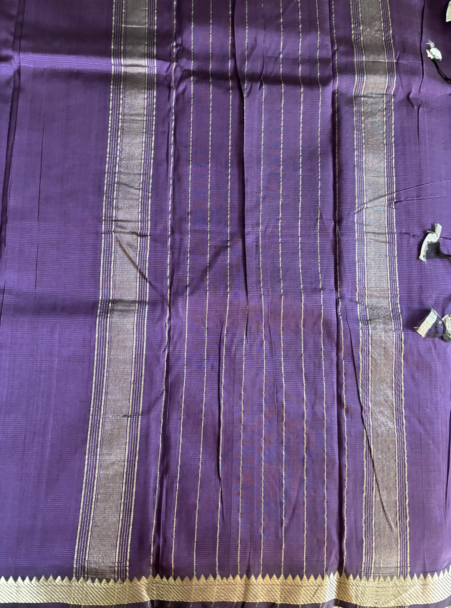 Purple Mangalgiri pattu with digital blouse