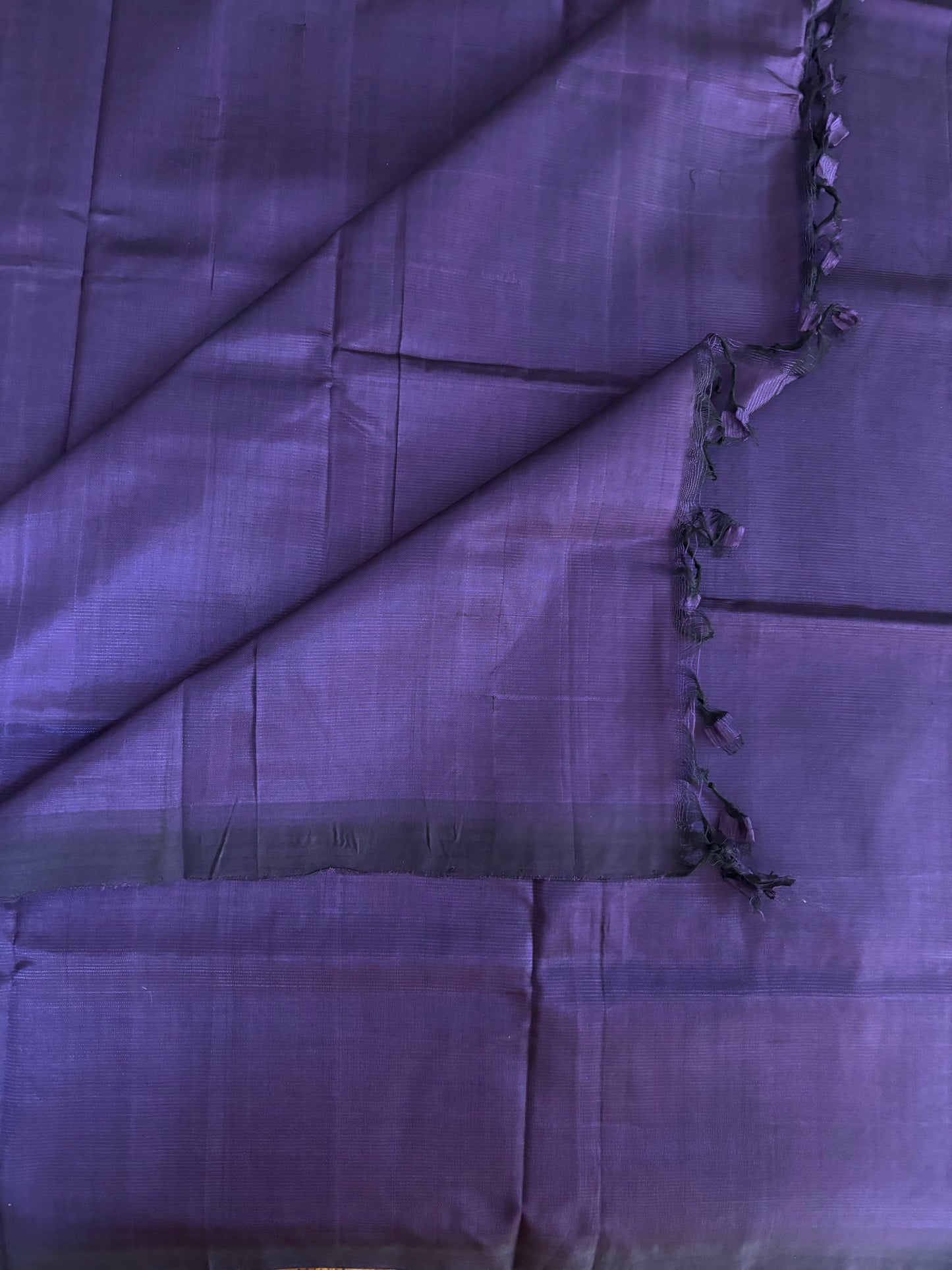 Purple Mangalgiri pattu with kalamkari blouse