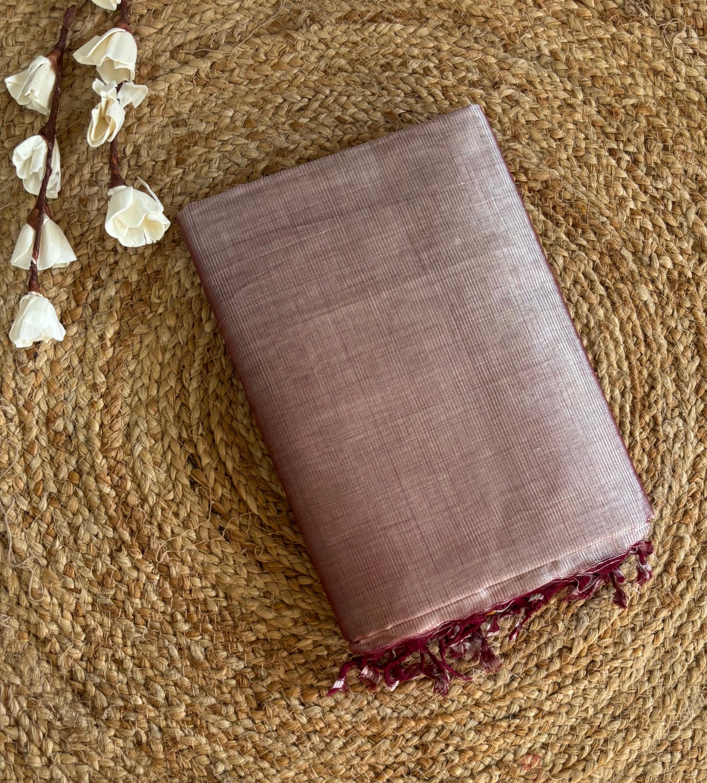 Sandal Mangalgiri pattu with Kalamkari blouse