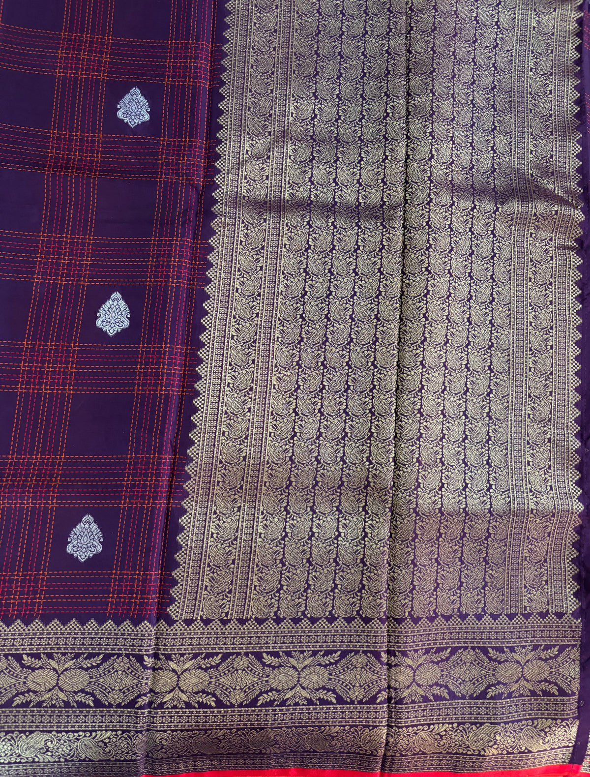 Purple viscose crepe silk saree