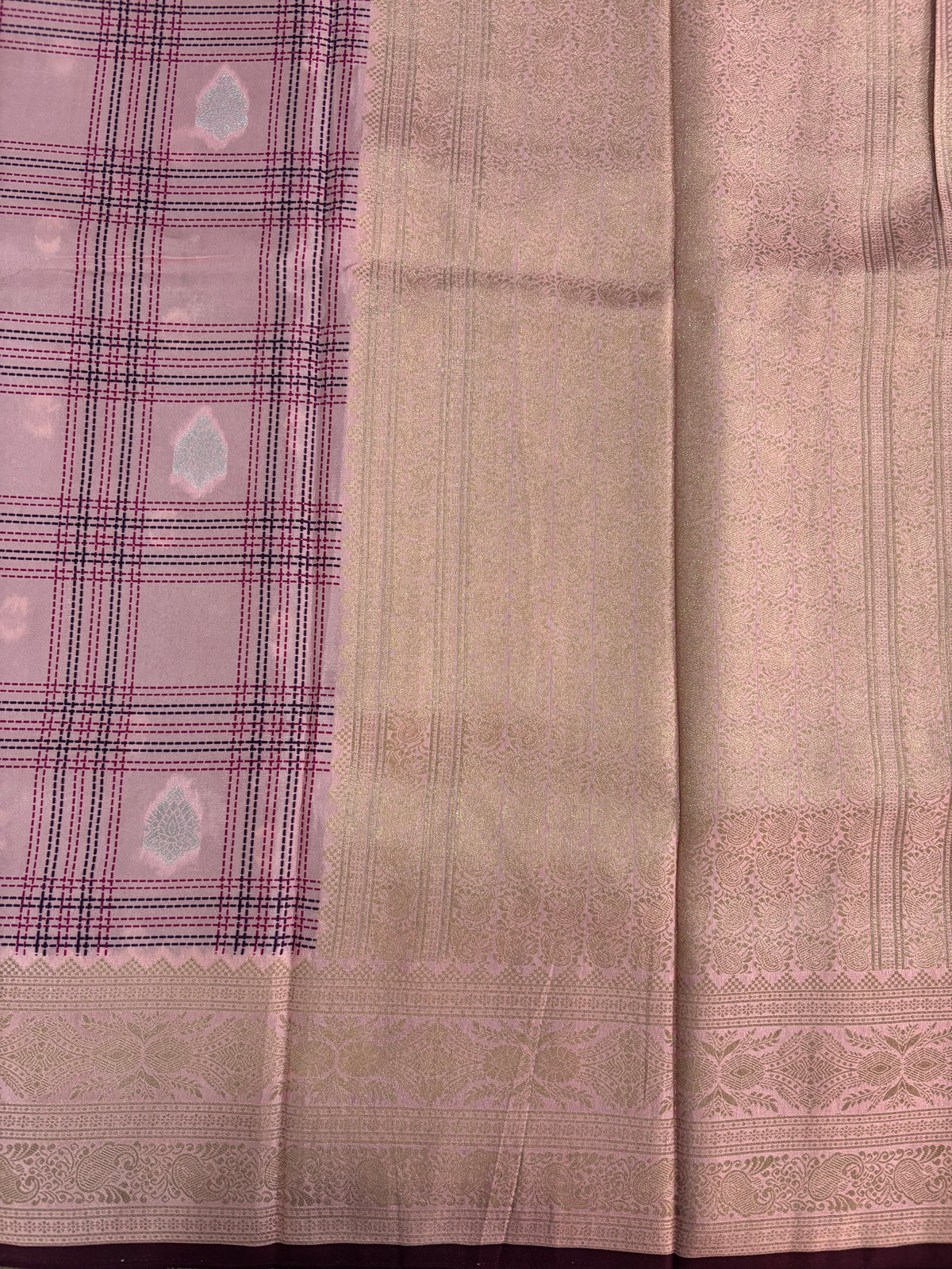 Baby pink viscose crepe silk saree