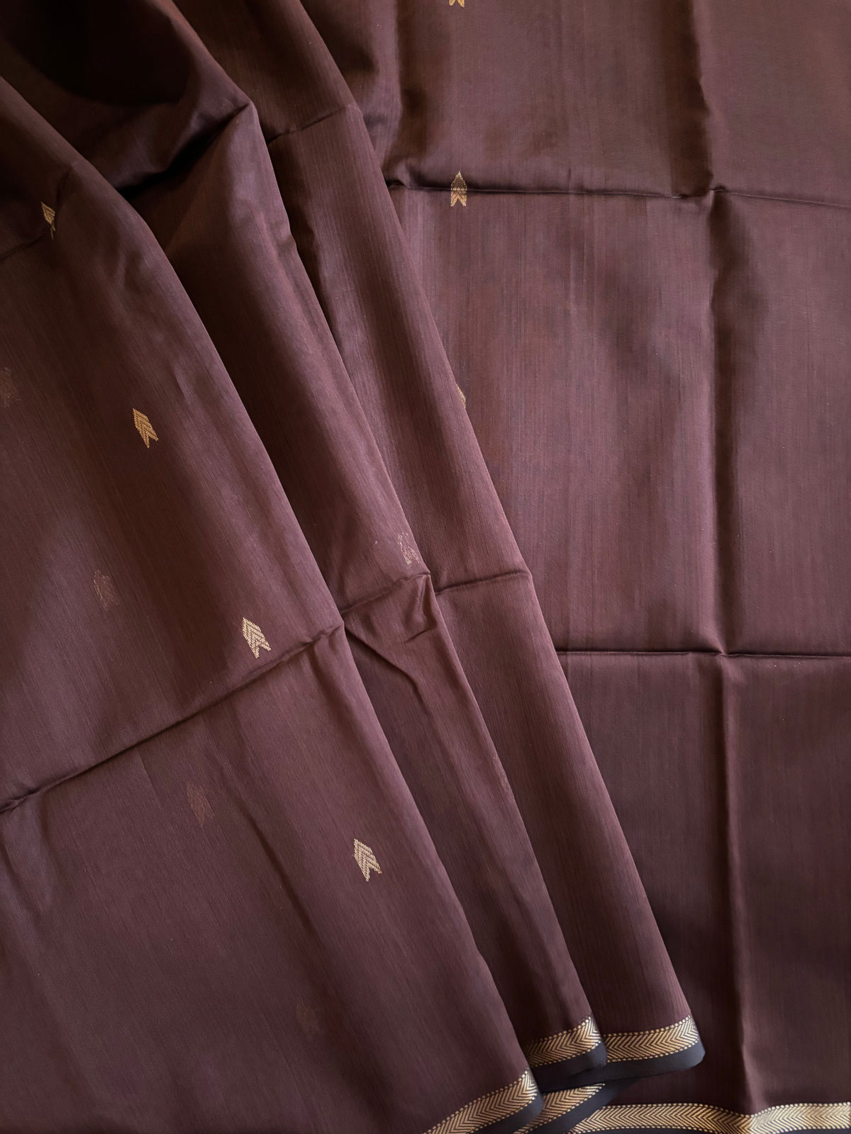 Coffee brown Maheshwari silk saree