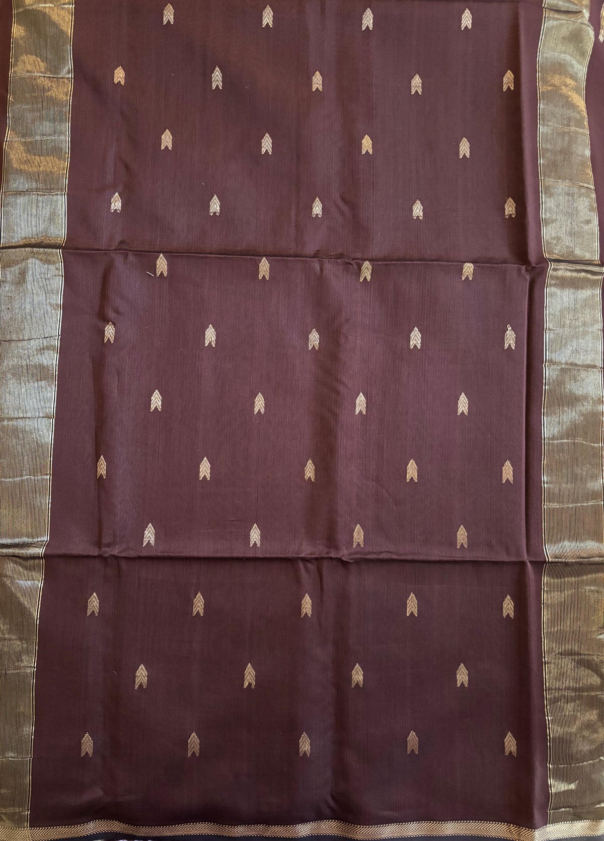 Coffee brown Maheshwari silk saree