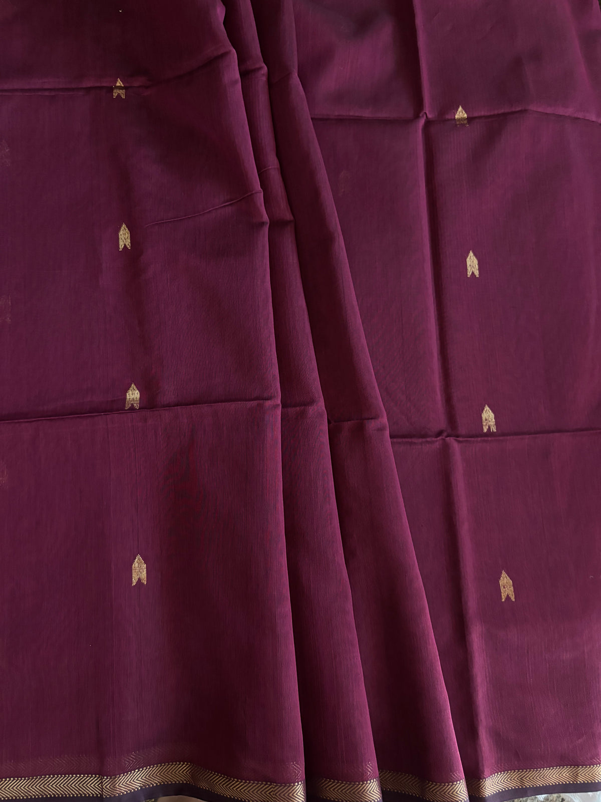 Magenta pure Maheshwari silk