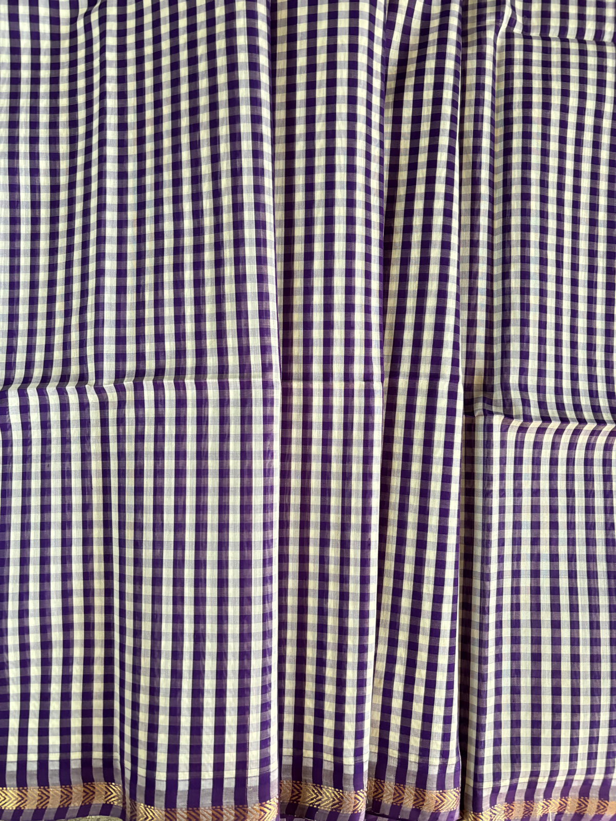 Purple madras checks Maheshwari silk cotton sarees