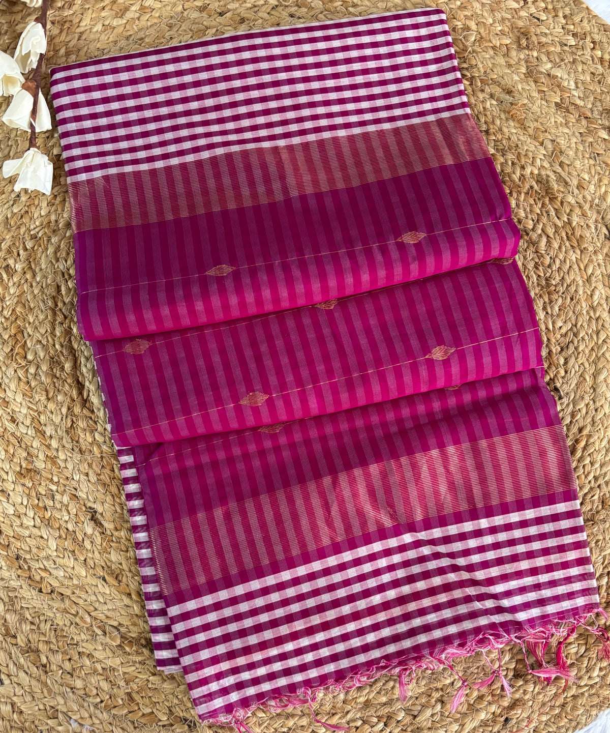 Wine madras checks Maheshwari silk cotton sarees