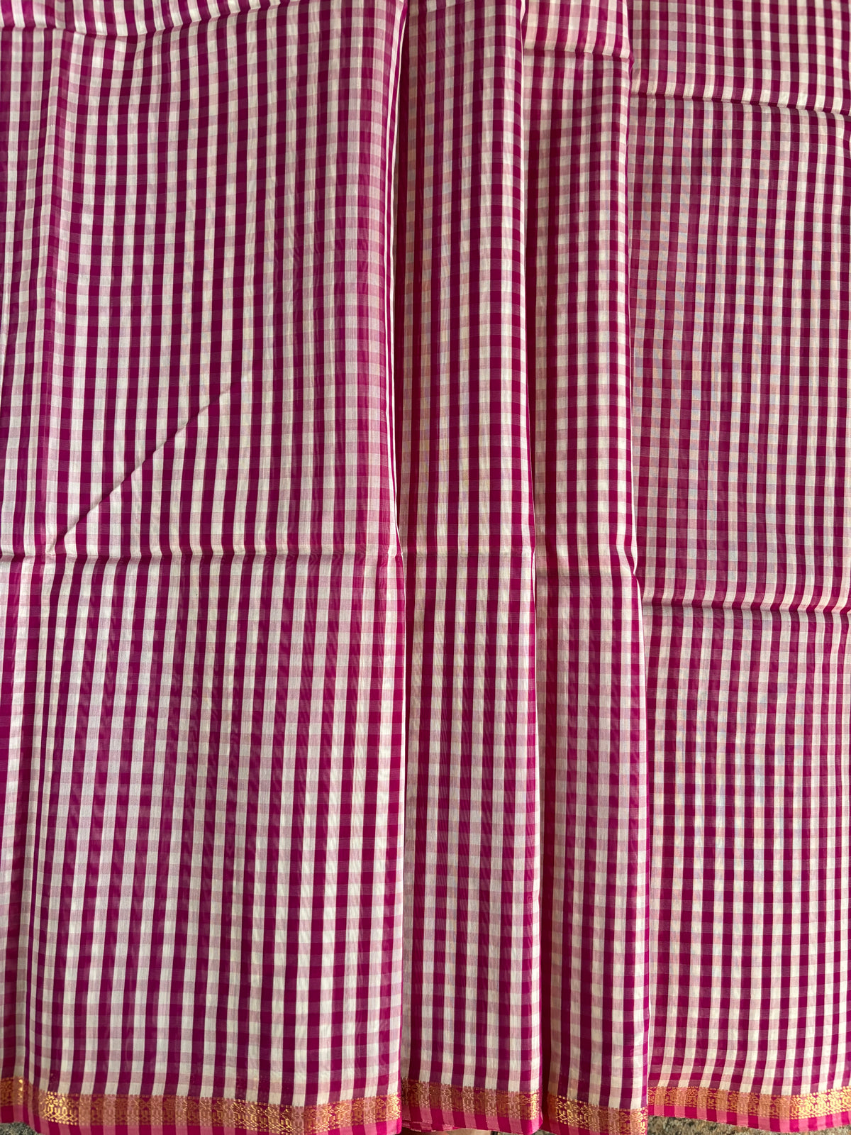 Wine madras checks Maheshwari silk cotton sarees
